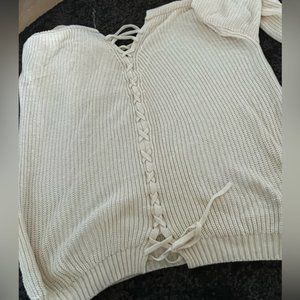 Eleven Star shaker sweater with lace up back size large